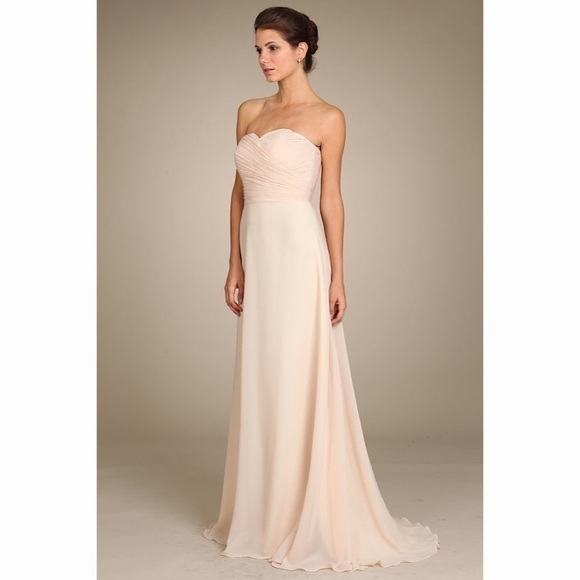 Ny0252 Pleated Champagne Dress - Picture 2 of 5